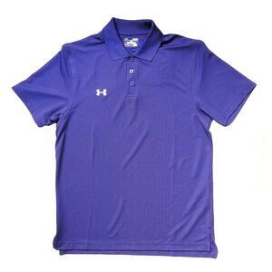 NWT UNDER ARMOUR Men's HEATGEAR Loose Purple Knit Jersey Polo Top Shirt M